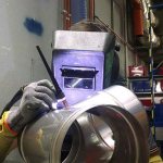 Argon arc welding of steel