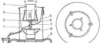 Drawing of a homemade juicer