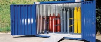 Storage of gas cylinders on a construction site