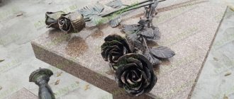 Forged roses in a cemetery