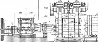 Первая черновая реверсивная клеть 900/1400 х черновой группы стана 2800