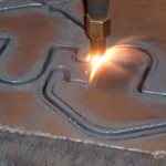 Plasma cutting of metal of considerable thickness