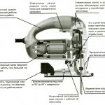 Homemade jigsaw from a sewing machine